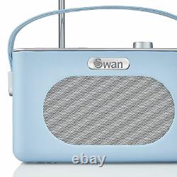 Swan Retro DAB Bluetooth Radio Portable 3W Stereo Audio LCD Display Alarm Clock