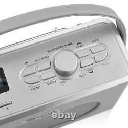 Swan Retro Grey DAB Bluetooth Portable Radio Alarm Clock LCD Display SRA43010GRN