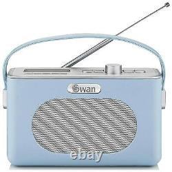 Swan SRA43010BLN Retro DAB Bluetooth Radio in Blue 20 Presets