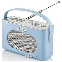 Swan SRA43010BLN Retro DAB Bluetooth Radio in Blue 20 Presets