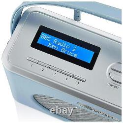 Swan SRA43010BLN Retro DAB Bluetooth Radio in Blue 20 Presets