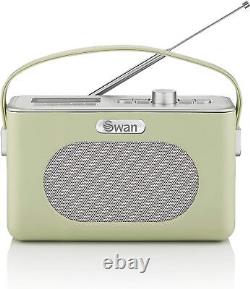 Swan SRA43010GN Retro DAB Bluetooth Radio, LCD Display with Blue Green