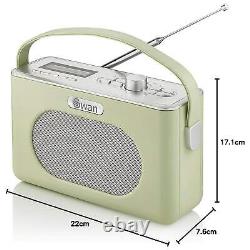 Swan SRA43010GN Retro DAB Bluetooth Radio in Green 20 Presets