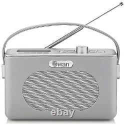 Swan SRA43010GRN Retro DAB Bluetooth Radio in Grey 20 Presets