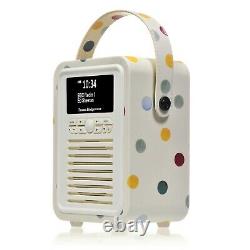 VQ Emma Bridgewater Retro Mini DAB Polka Dot Bluetooth Portable Radio FM Alarm