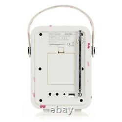 VQ Emma Bridgewater Retro Mini DAB Radio Pink Hearts Bluetooth Portable Radio