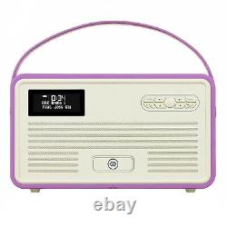 VQ Retro II DAB/DAB+/FM Radio with Lightning Dock Bluetooth Hot Pink