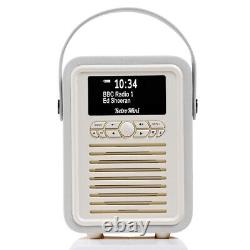 VQ Retro Mini DAB+ Digital FM Portable Radio/Bluetooth Speaker Light Grey Audio