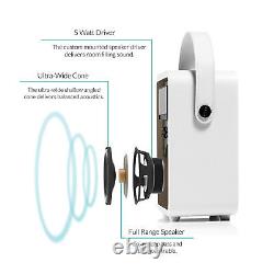 VQ Retro Mini DAB+ Digital FM Radio Bluetooth Speaker, Alarm Clock White