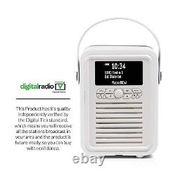 VQ Retro Mini DAB+ Digital FM Radio Bluetooth Speaker White