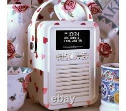 VQ Retro Mini Portable DAB+/FM Radio, Emma Bridgewater Pink Hearts, New & Sealed