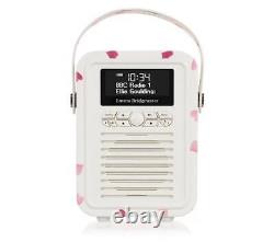 VQ Retro Mini Portable DAB+/FM Radio, Emma Bridgewater Pink Hearts, New & Sealed