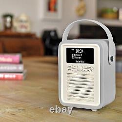 VQ Retro Mini Portable DAB & FM Radio with Bluetooth in Light Grey