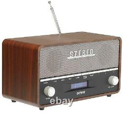 Vintage Style DAB+ & FM Radio With Bluetooth, AUX In & Dual Alarm Clock, 2 x 5W