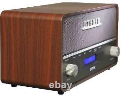 Vintage Style DAB+ & FM Radio With Bluetooth, AUX In & Dual Alarm Clock, 2 x 5W