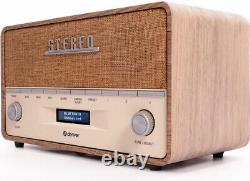 Vintage Style DAB+ & FM Radio With Bluetooth, Denver DAB-36 Lightwood