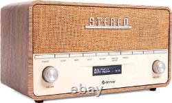 Vintage Style DAB+ & FM Radio With Bluetooth, Denver DAB-36 Lightwood