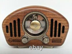 Vintage Style Radio Retro Bluetooth Speaker Walnut Wooden AM FM BT Radio