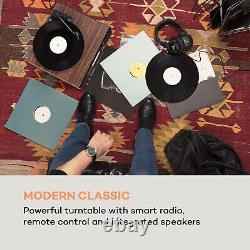 Vinyl Record Player with Speakers Turntable Bluetooth DAB+ USB MP3 Radio Brown