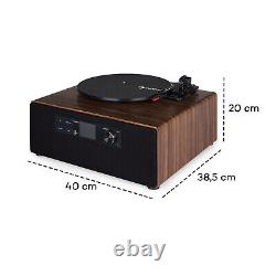 Vinyl Record Player with Speakers Turntable Bluetooth DAB+ USB MP3 Radio Brown