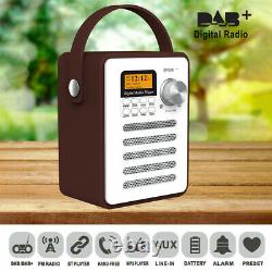 Wood Rechargeable Portable DAB Digital Retro Stereo Bluetooth FM Radio Audio MP3