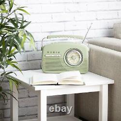 Akai A60010vdabsg Portable Vintage Style Dab Radio En Sage Vert Nouveau