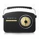 Akai Retro Black Portable Radio Dab Am/fm Alarme Lcd Rétroéclairée Sommeil