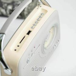 Akai Rétro Portable Radio Taupe Digital Dab Am/fm Réveil Vintage Usb Sd
