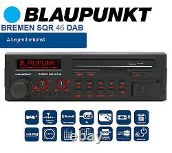 Blaupunkt Brême Sqr 46 Dab Radio Rétro Voiture Avec Entrée Bluetooth Dab Usb Mp3 Aux