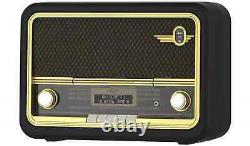 Bush Classic Super Retro Bluetooth Dab Fm Radio Avec Secteur D'alarme Alimenté Brown