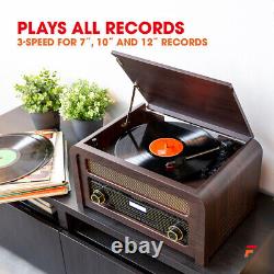 Combinaison lecteur CD Nashville Retro Record, enceintes, Bluetooth, DAB+, vinyle vers MP3