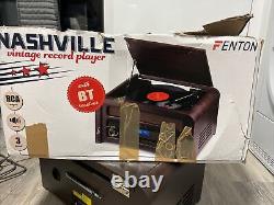 Combinaison lecteur CD / vinyle rétro Nashville avec enceintes, Bluetooth, DAB+ et conversion vinyle vers MP3