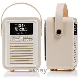 Crème Rétro Mini Dab+ Radio/bluetooth Haut-parleur Portable Pour Android Htc Galaxy Lg