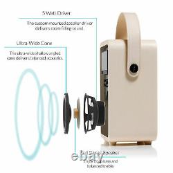 Dab+ Radio Bluetooth Haut-parleur Portable Fm & Alarme Rétro Mini Par Vq Cream