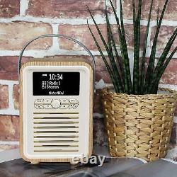 Dab+ Radio Bluetooth Haut-parleur Portable Fm & Alarme Rétro Mini Par Vq Oak