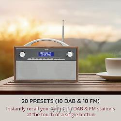 Dab/dab+ & Fm Radio Stereo Haut-parleur, Rétro Style Radio Numérique Mains Ou Batterie