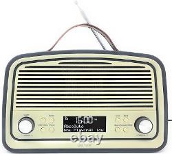 Denver DAB-38 Radio portable rétro DAB/DAB+ numérique et FM avec réveil