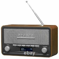 Denver Dab-18 Vintage Style Stéréo Dab/dab+ & Fm Radio Real Wood Cabinet