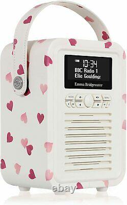 Emma Bridgewater Pink Hearts Vq Portable Rétro Mini Dab Et Dab+ Radio Numérique