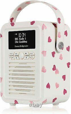 Emma Bridgewater Pink Hearts Vq Portable Rétro Mini Dab Et Dab+ Radio Numérique
