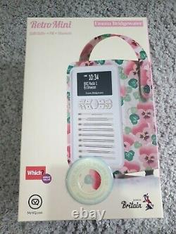 Emma Bridgewater Rare Pink Pansy Dab/fm Radio Et Bluetooth Haut-parleur Retro Mini