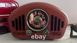 Enceinte rétro Bluetooth style radio vintage en bois de cerisier AM FM BT
