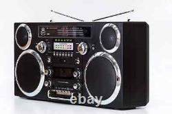 Gpo Brooklyn Dab/fm Radio Portable Music Boombox Black