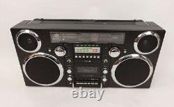 Gpo Brooklyn Portable 1980s Retro Music System Boombox Black Rrp 249 Lot H1693