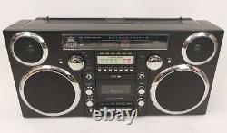 Gpo Brooklyn Portable 1980s Retro Music System Boombox Black Rrp 249 Lot H1711