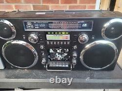 Gpo Brooklyn Portable 1980s Retro Music System Boombox Black&silver X2