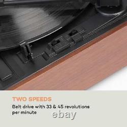Lecteur De Disques Tournants Vinyl Retro Dab+ Fm Radio Stereo Speaker 3 W Rms Brown