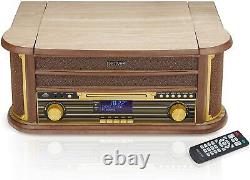 Lecteur de disques vinyles rétro DAB avec Bluetooth, CD et USB en bois clair MRD-51BT