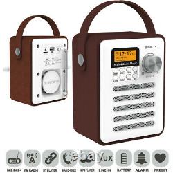 Portable Dab + Lecteur Mp3 De Radio Fm Rétro Stéréo Bluetooth Rechargeable