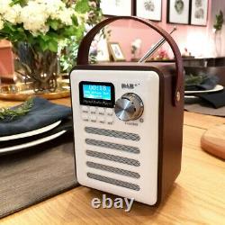 Portable Dab Rechargeable Retro Stereo Bluetooth Wood Radio Fm Numérique Audio F